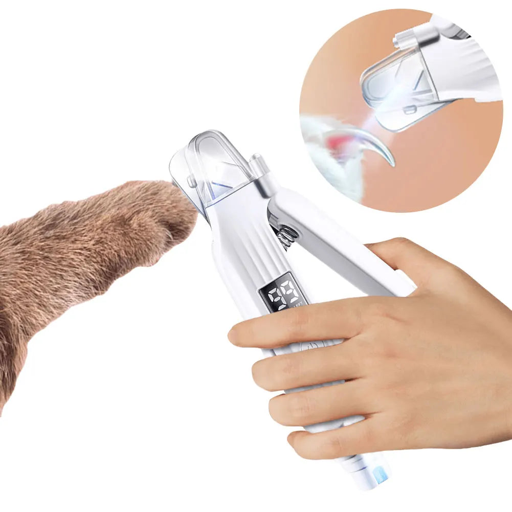2-in-1 Elektrischer Krallenschneider mit LED & Schleifkopf | Wiederaufladbar, leise & sicher für Hunde, Katzen & Kleintiere